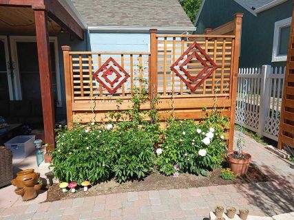 Privacy screen divider, custom woodworking by Sundown Landscaping in Colorado Springs