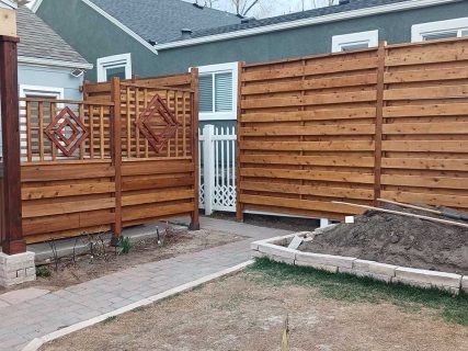 Privacy screen divider custom woodworking by Sundown Landscaping in Colorado Springs