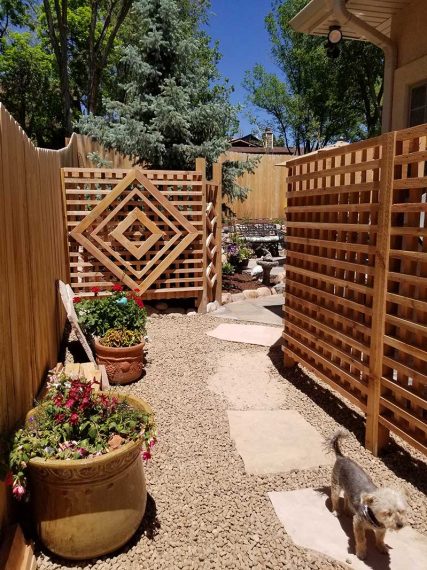 Landscape Design in Colorado Springs, Sundown Landscaping, Privacy divider, custom woodworking