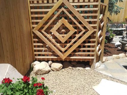 Landscape Design in Colorado Springs, Sundown Landscaping, Privacy divider, custom woodworking