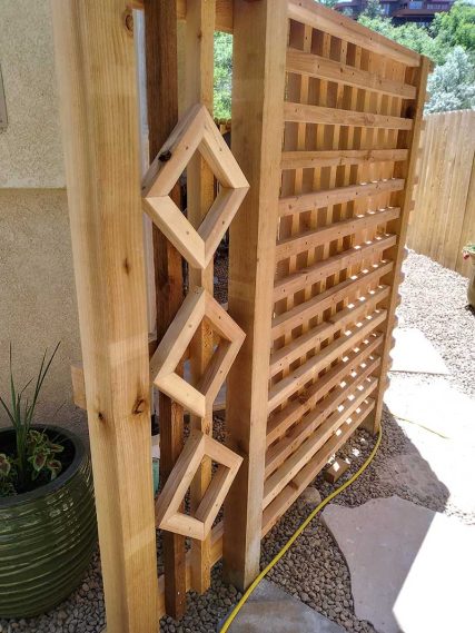 Landscape Design in Colorado Springs, Sundown Landscaping, Privacy divider, custom woodworking