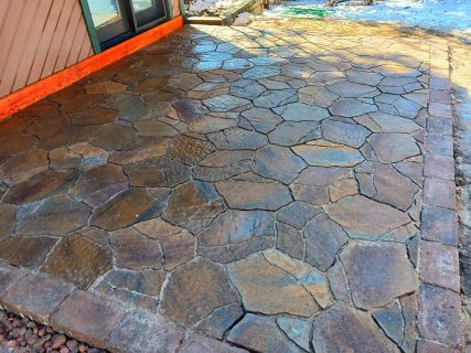 Patio in Colorado Springs backyard by Sundown Landscaping