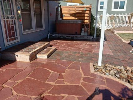 Patio and walkway by Sundown Landscaping