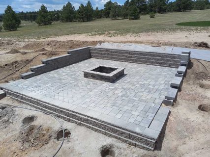 Fire pit and patio in Colorado Springs by Sundown Landscaping