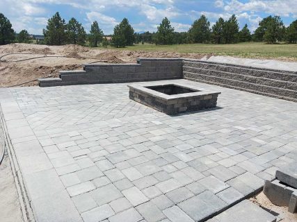 Fire pit and patio in Colorado Springs by Sundown Landscaping