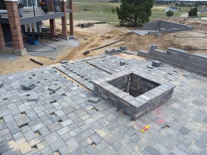 Fire pit and patio in Colorado Springs by Sundown Landscaping