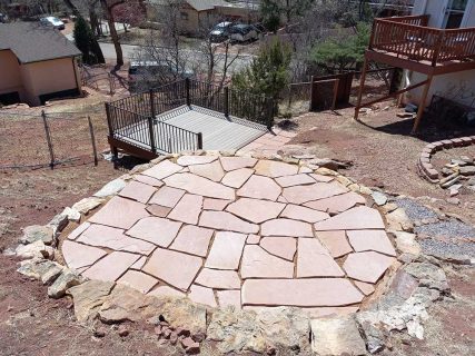 Patio and retaining wall in Colorado Springs by Sundown Landscaping