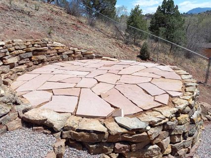Patio and retaining wall in Colorado Springs by Sundown Landscaping
